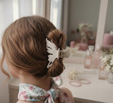 Nalvion Matte Butterfly Hair Claw Clip – Cream Color | Strong Grip | Premium Quality