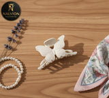 Nalvion Matte Butterfly Hair Claw Clip – Cream Color | Strong Grip | Premium Quality