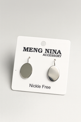 ⭐ NALVION – Silver Mirror Oval Drop Earrings