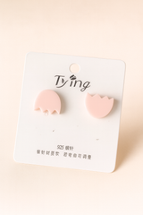 Blush Pink Tulip Studs — Soft, Sweet & Minimal
