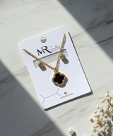 ⭐ Elegant Clover Pendant Set – Gold & Silver Edition