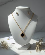 ⭐ Elegant Clover Pendant Set – Gold & Silver Edition