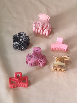 Luxury Mixed Hair Claw Clips – Set of 6 | Matte, Marble, Rhinestone & Metallic Collection