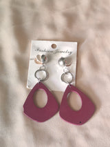 ⭐ NALVION – Metallic Pink Abstract Drop Earrings