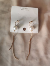 ⭐ NALVION – Elegant Gold Thread Pearl Drop Earrings