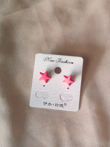 Nalvion – Pink Star Stud Earrings (Cute Kids & Teens Edition)