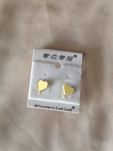 Nalvion – Soft Yellow Mini Heart Earrings (Cute Korean Style)