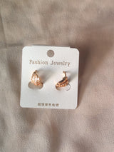 Classic Gold Leaf Crystal Studs — Elegant Everyday Earrings