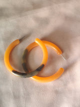 Marble Orange Hoop Earrings — Bold, Modern & Everyday Stylish