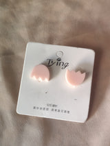 Blush Pink Tulip Studs — Soft, Sweet & Minimal