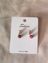 Ruby Glow Drop Earrings – Silver 925 Finish