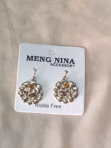 Gold Bubble Hoop Earrings – Amber Crystal Accent