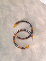 Tortoise Shell Acrylic Hoop Earrings