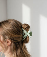 Nalvion Mint Green Matte Butterfly Hair Claw Clip – Strong Grip | Korean Aesthetic | Premium Quality