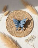 Nalvion Steel Blue Matte Butterfly Hair Claw Clip – Strong Grip | Premium Korean Aesthetic