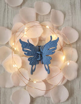 Nalvion Steel Blue Matte Butterfly Hair Claw Clip – Strong Grip | Premium Korean Aesthetic