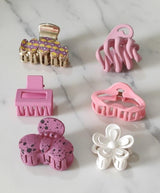 Nalvion 6-Piece Mixed Hair Claw Clip Set – Premium Designs | Strong Grip | Korean Cute Collection