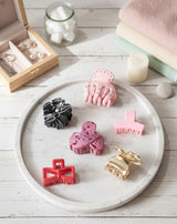 Luxury Mixed Hair Claw Clips – Set of 6 | Matte, Marble, Rhinestone & Metallic Collection