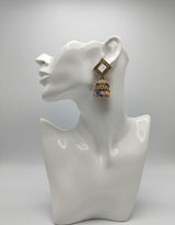 Bohemian Mirror Dome Jhumka – Multicolor Charm by Nalvion