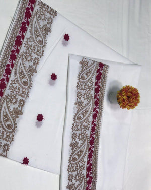 Elegant Swiss Embroidered Shawl – Timeless Beauty in Every Thread