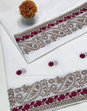 Elegant Swiss Embroidered Shawl – Timeless Beauty in Every Thread