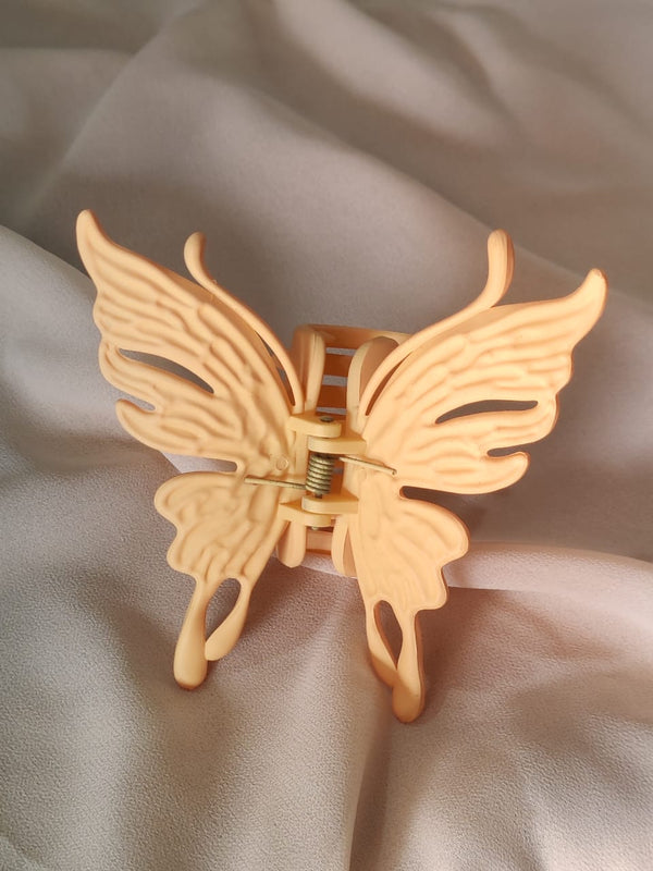 Nalvion Peach Matte Butterfly Hair Claw Clip – Strong Grip | Korean Style | Premium Finish