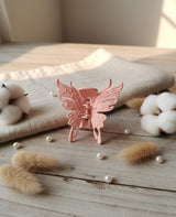 Nalvion Pink Matte Butterfly Hair Claw Clip – Premium Korean Style | Strong Grip