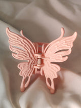 Nalvion Pink Matte Butterfly Hair Claw Clip – Premium Korean Style | Strong Grip