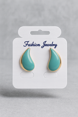 ⭐ NALVION – Teal Drop Gloss Stud Earrings