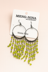 ⭐ NALVION – Neon Beaded Hoop Fringe Earrings