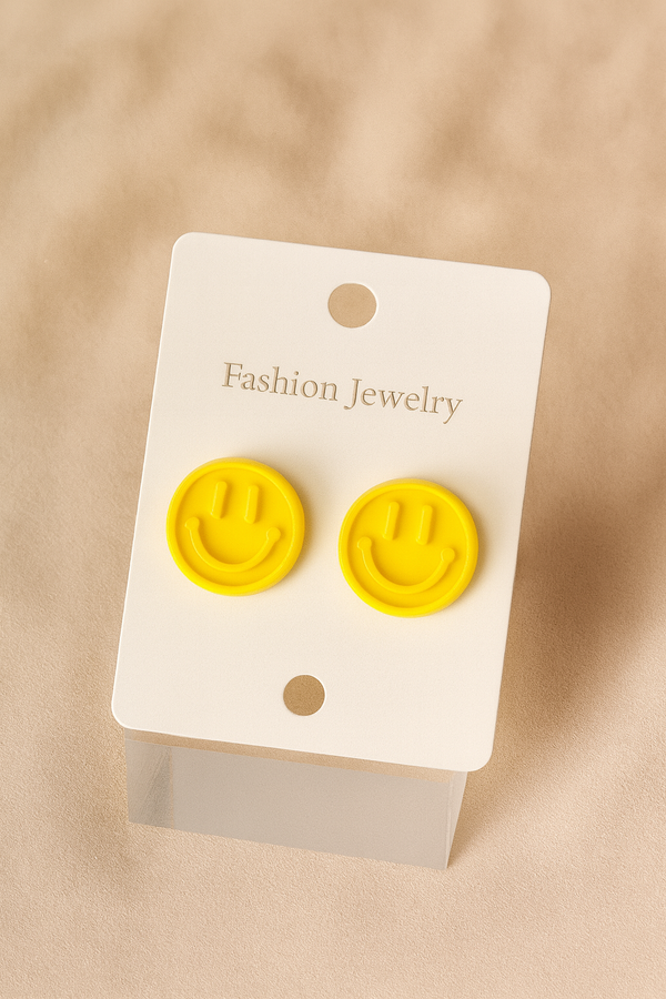 NALVION – Yellow Smiley Face Stud Earrings