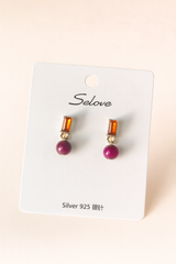 Ruby Glow Drop Earrings – Silver 925 Finish