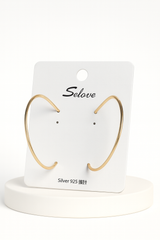 Nalvion – Minimalist Gold Wire Hoops (Silver 925 Pin)