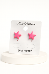 Nalvion – Pink Star Stud Earrings (Cute Kids & Teens Edition)
