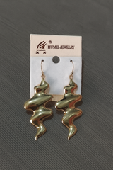 Abstract Wave Metal Dangle Earrings