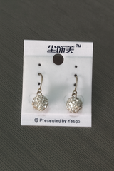 Crystal Ball Dangle Earrings – Silver Sparkle