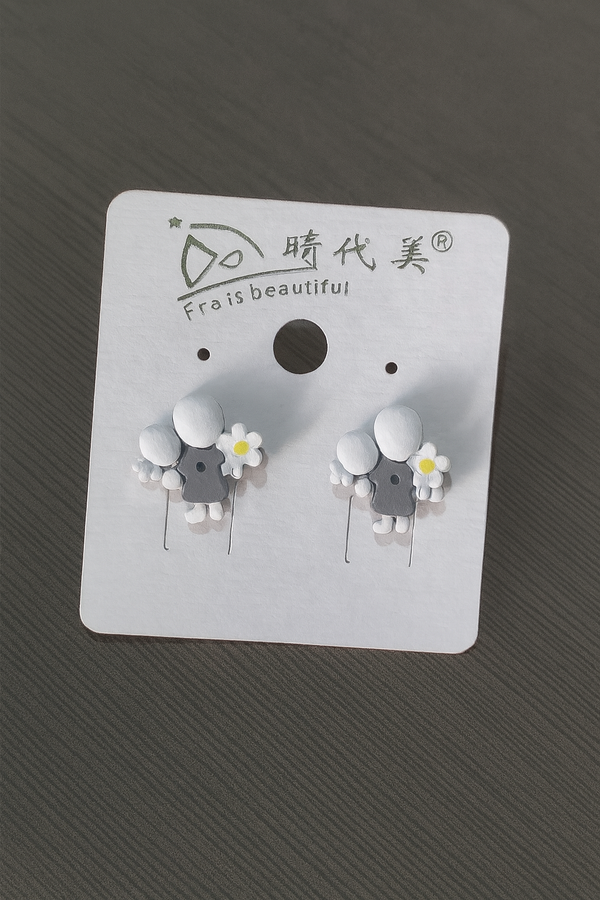 Mini Girl & Daisy Stud Earrings