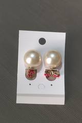Elegant Pearl Bow Stud Earrings