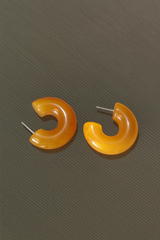 Amber Resin Chunky Hoop Earrings