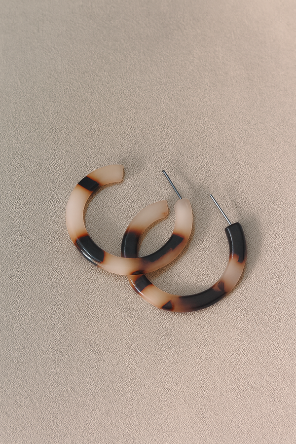 Tortoise Shell Hoop Earrings