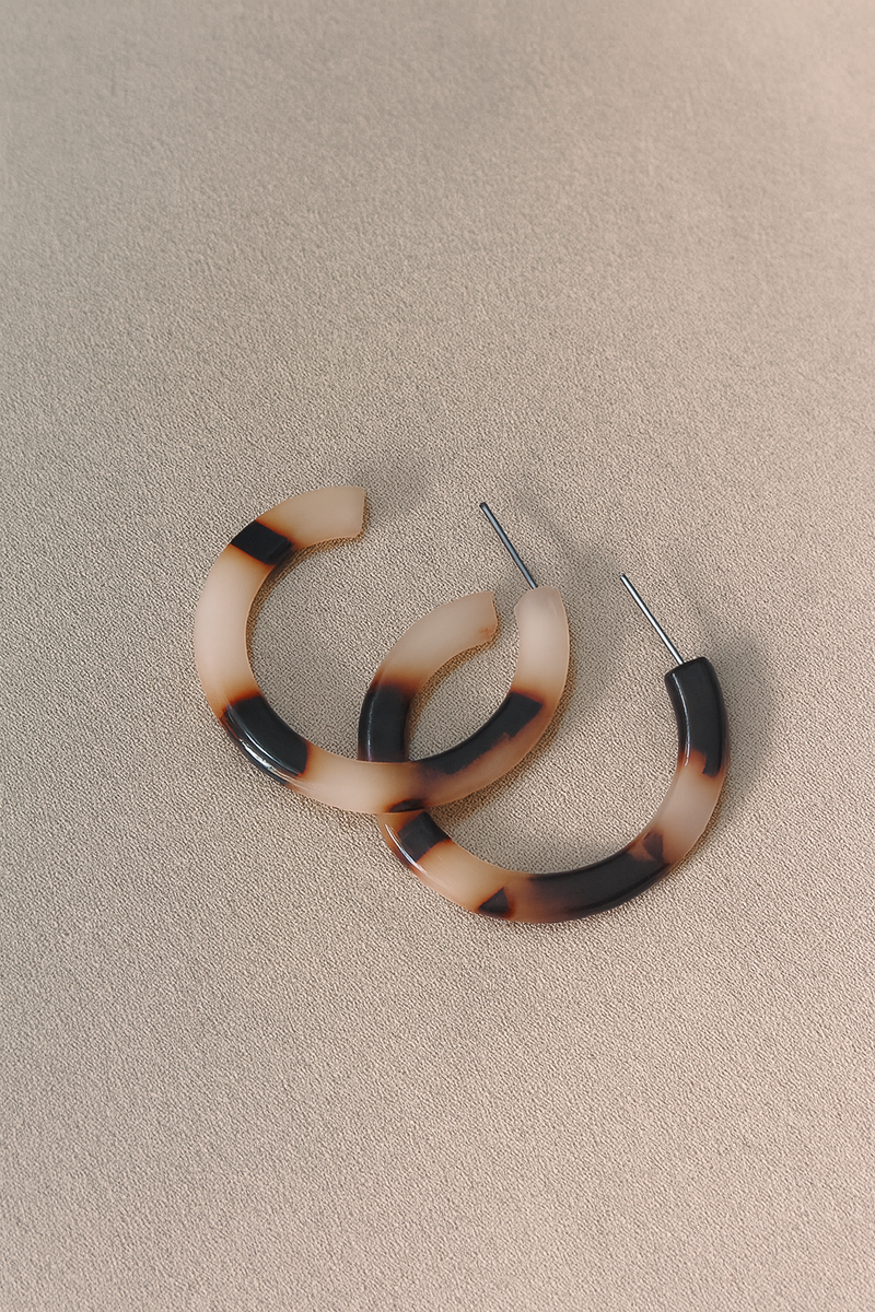 Tortoise Shell Hoop Earrings
