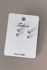 Selove Silver 925 Mini Stud Earrings — 2 Pair Set