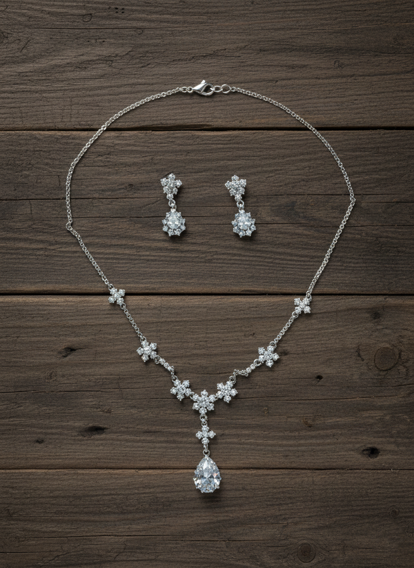 Eternal Spark Zircon Necklace Set – Limited Edition Grace Drop 💫