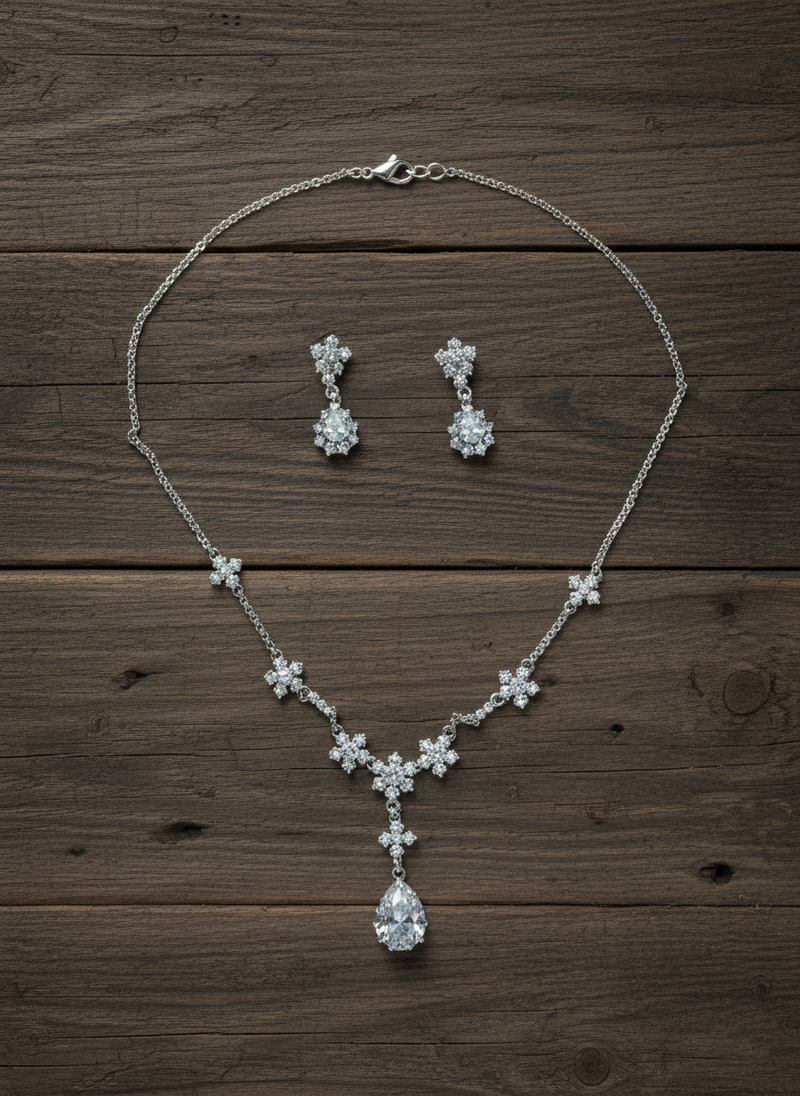 Eternal Spark Zircon Necklace Set – Limited Edition Grace Drop 💫