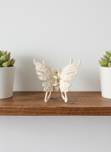 Nalvion Ivory Matte Butterfly Hair Claw Clip – Strong Grip | Korean Aesthetic