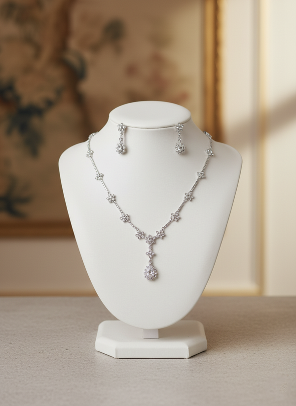 Eternal Spark Zircon Necklace Set – Limited Edition Grace Drop 💫