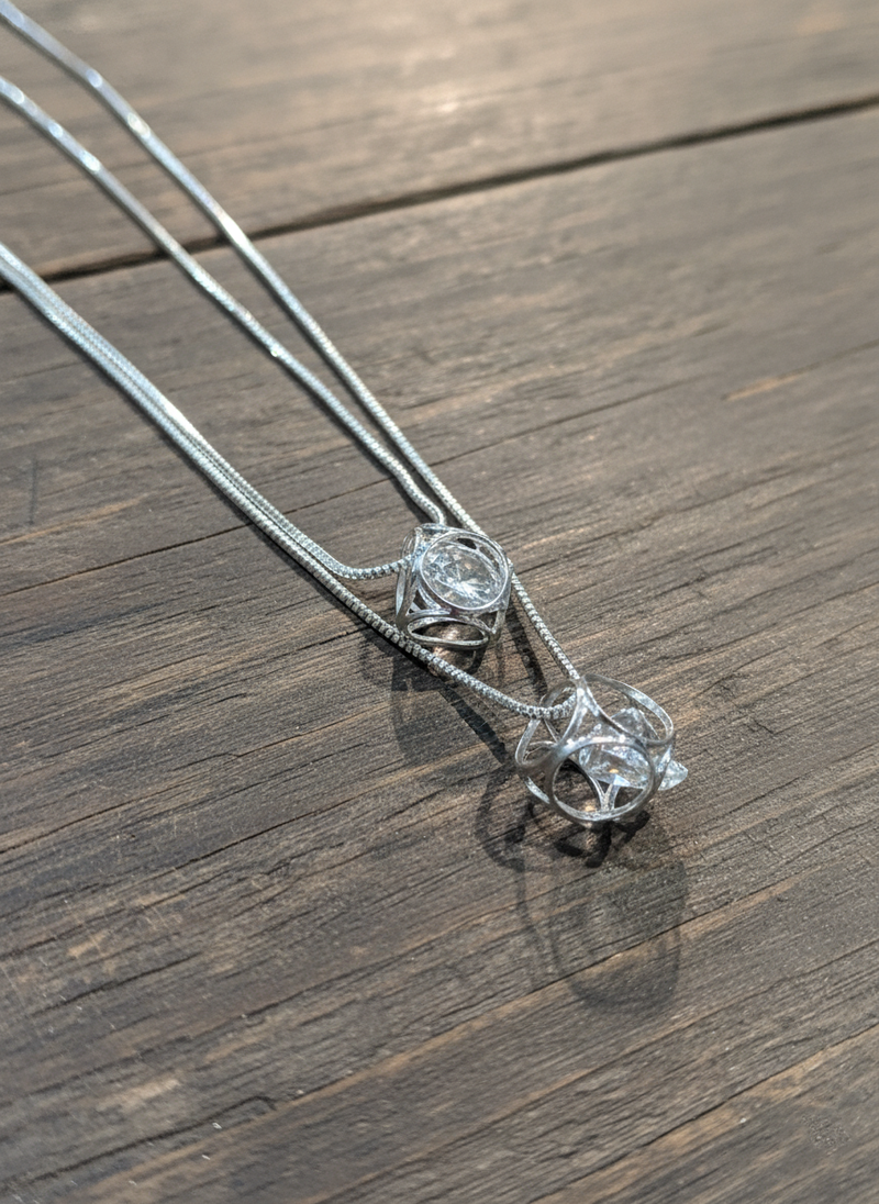 Grace Sphere Crystal Necklace – Dual Layer Edition 💫