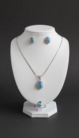 Aqua Grace Zircon Set – Necklace, Earrings & Ring (Last Restock)