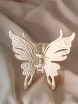Nalvion Ivory Matte Butterfly Hair Claw Clip – Strong Grip | Korean Aesthetic