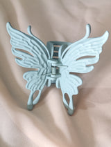 Nalvion Sky Blue Matte Butterfly Hair Claw Clip – Strong Grip | Korean Aesthetic | Premium Finish